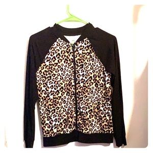 Cheetah print zip up